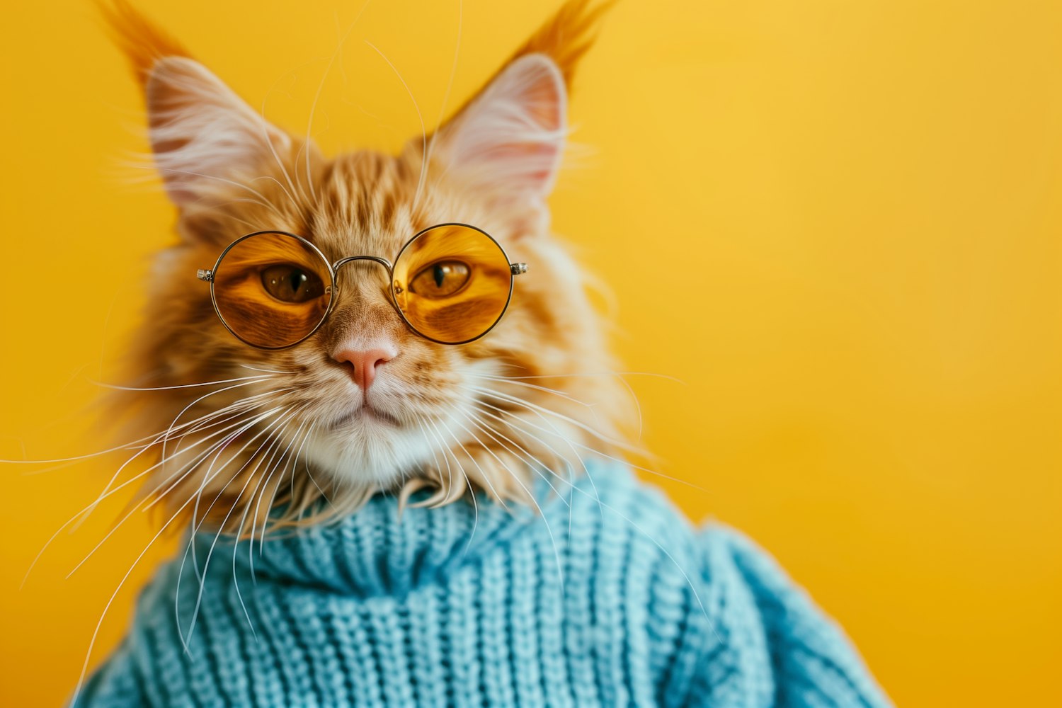 Stylish Orange Cat in Sunglasses