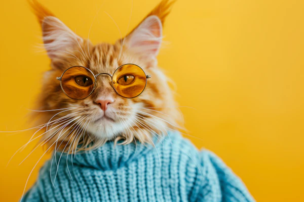 Stylish Orange Cat in Sunglasses