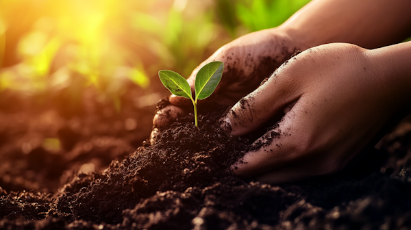 Hands Nurturing Seedling