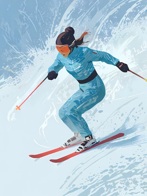 Skier In Action