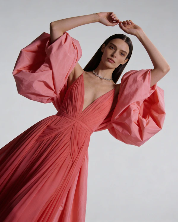 Elegant Coral Gown
