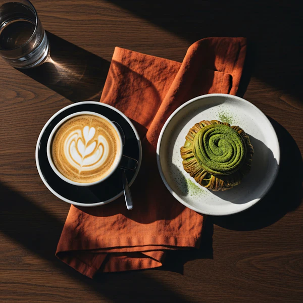 Latte and Matcha Pastry