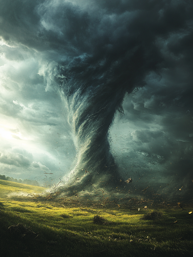 Tornado Over Landscape