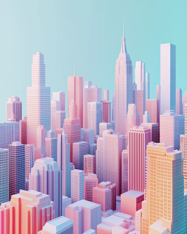 Pastel Cityscape Art