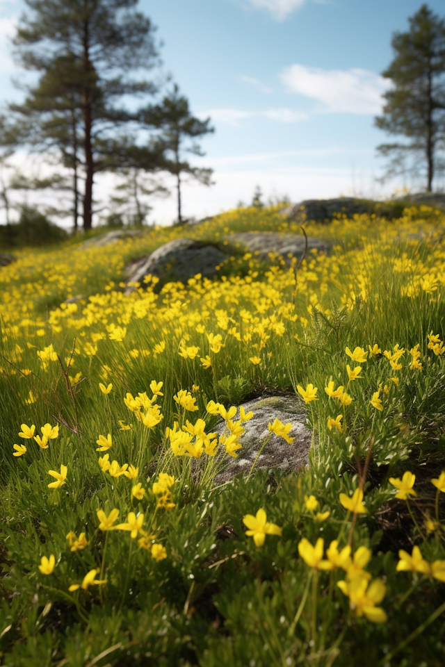 Vibrant Field of Yellow Flowers