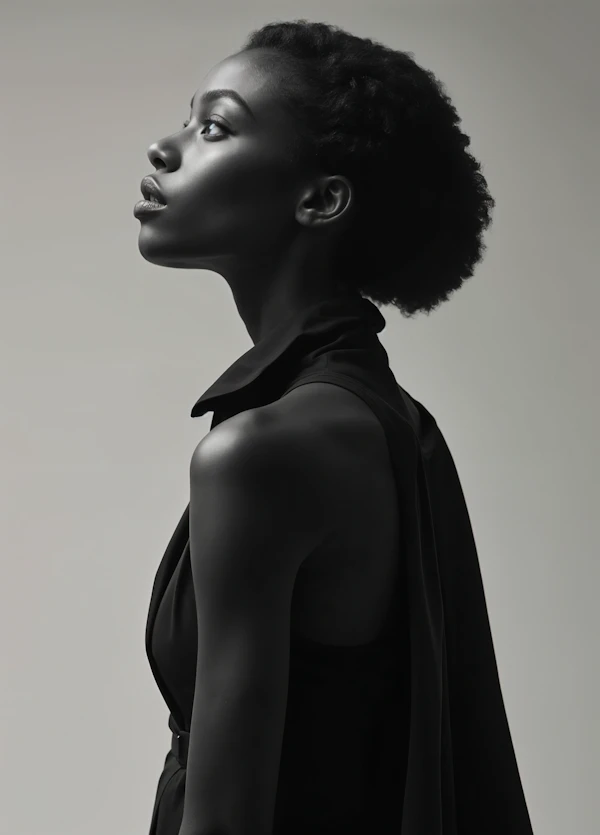 Elegant Black-and-White Portrait