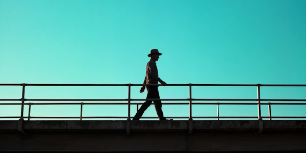Silhouette on Bridge