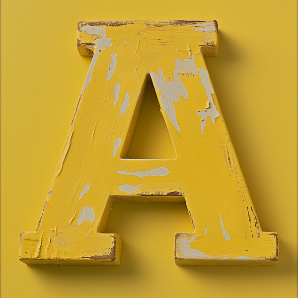 Vintage Yellow Letter A