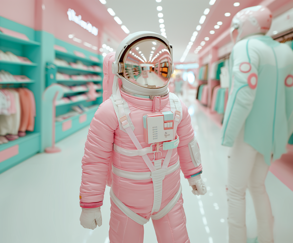 Astronaut in Candy-Colored Store