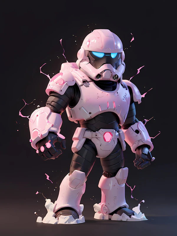 Futuristic Pink Robot