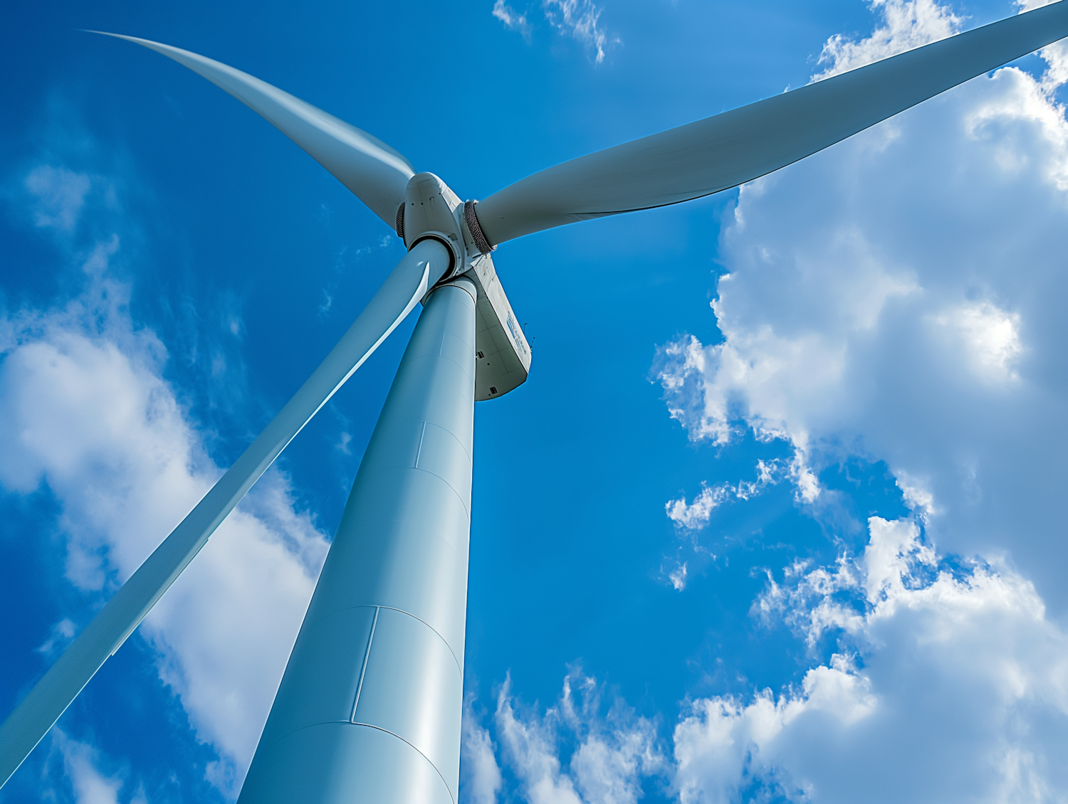 Wind Turbine Against Blue Sky