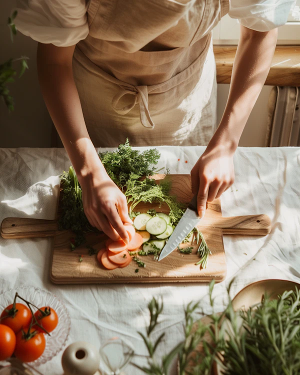 Preparing Fresh Veggies
