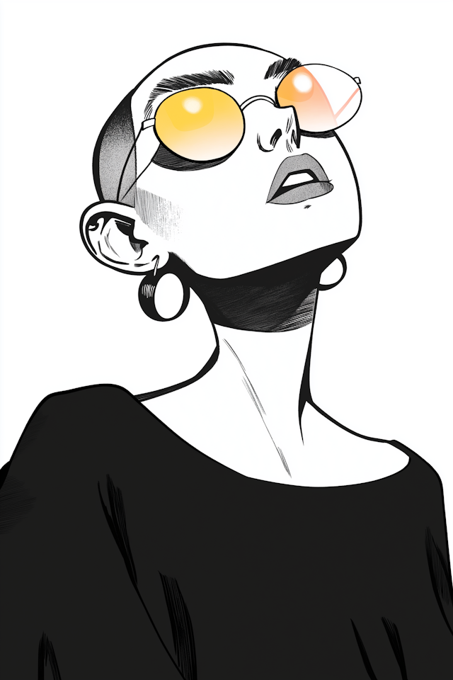 Stylized Portrait with Sunglasses