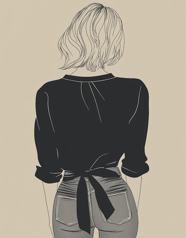 Stylized Illustration of Woman from Behind