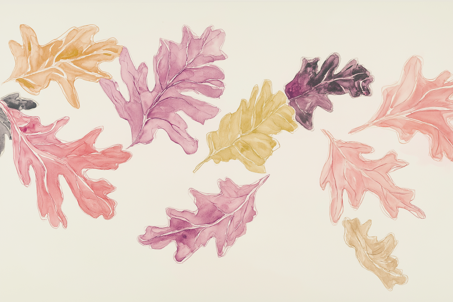 Pastel Autumn Leaves Illustration