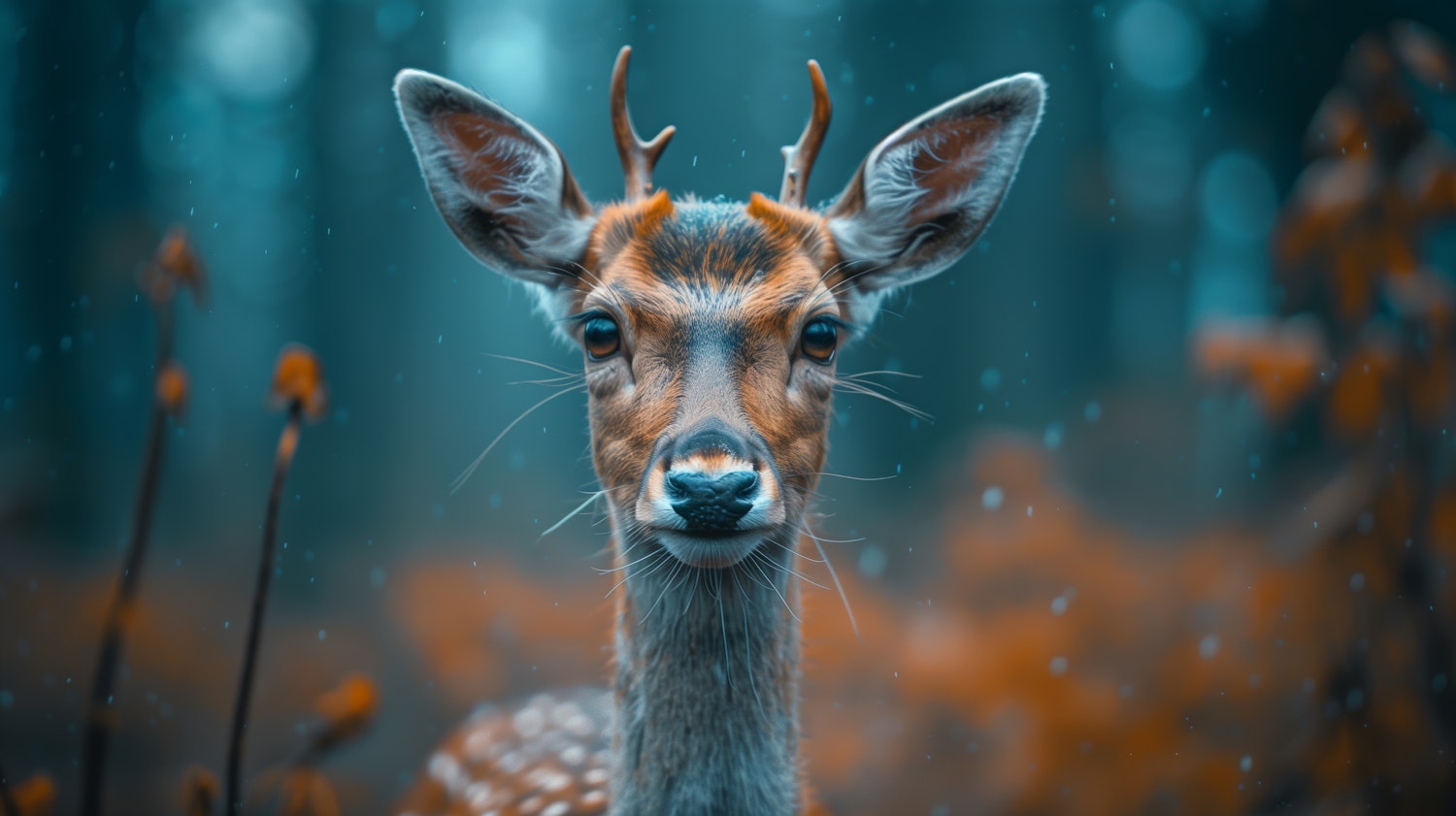 Young Deer in Autumn Forest