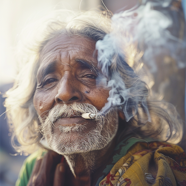 Portrait of an Elderly Man with a Hand-Rolled Cigarette