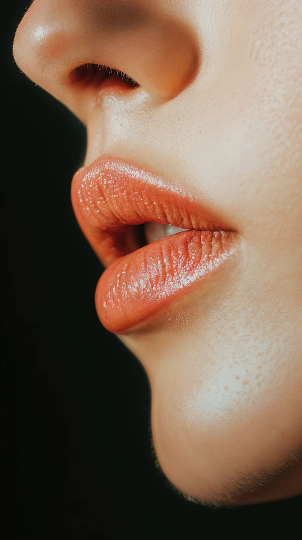 Close-up of Glossy Lips