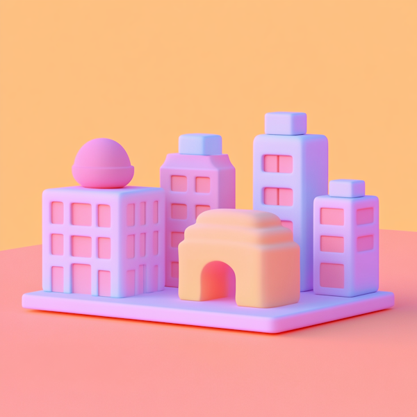 Pastel Toy Cityscape