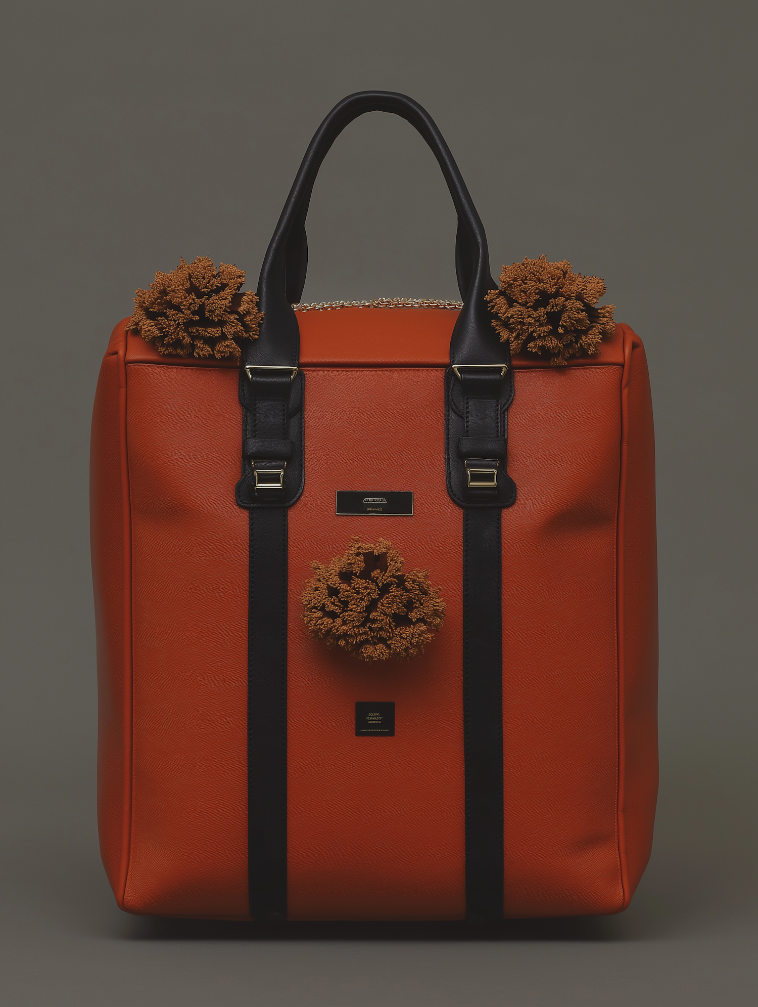 Striking Orange Bag with Black Handles