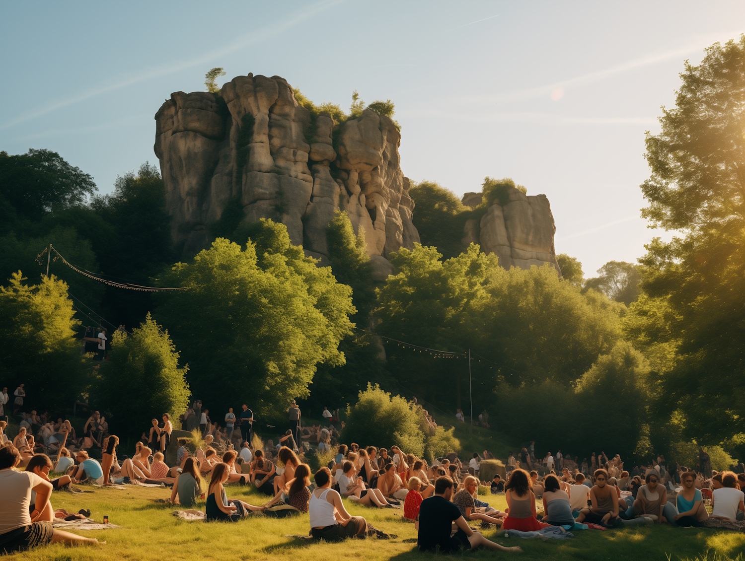 Sunny Day Gathering at the Grassland Amphitheater