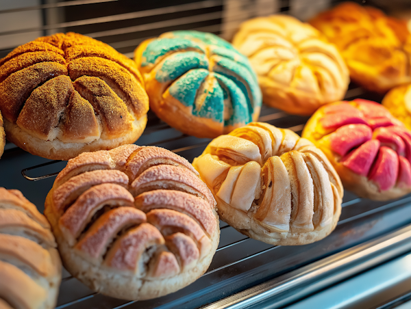 Vibrant Assorted Pastries on Rack