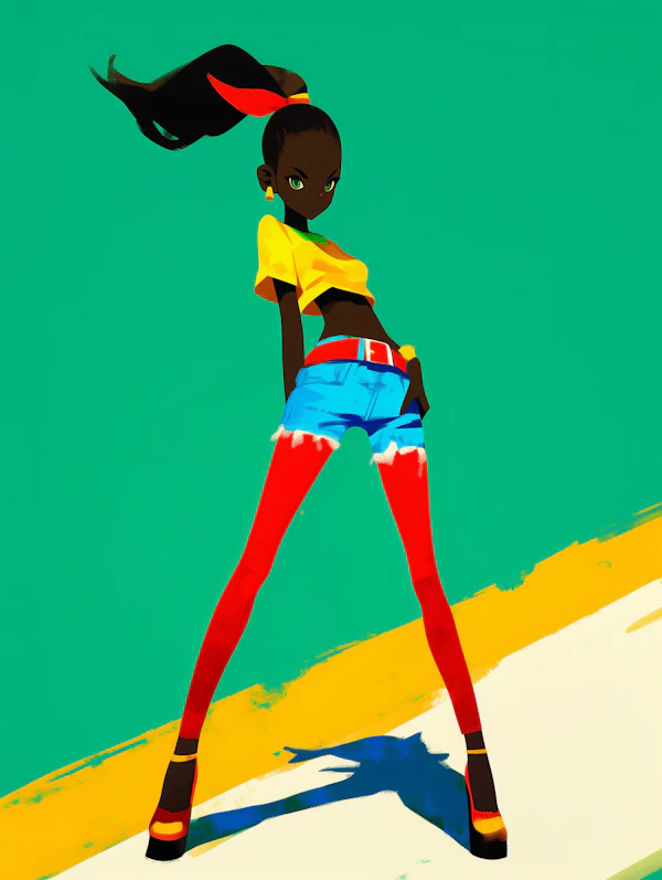 Stylized Character with Bold Colors