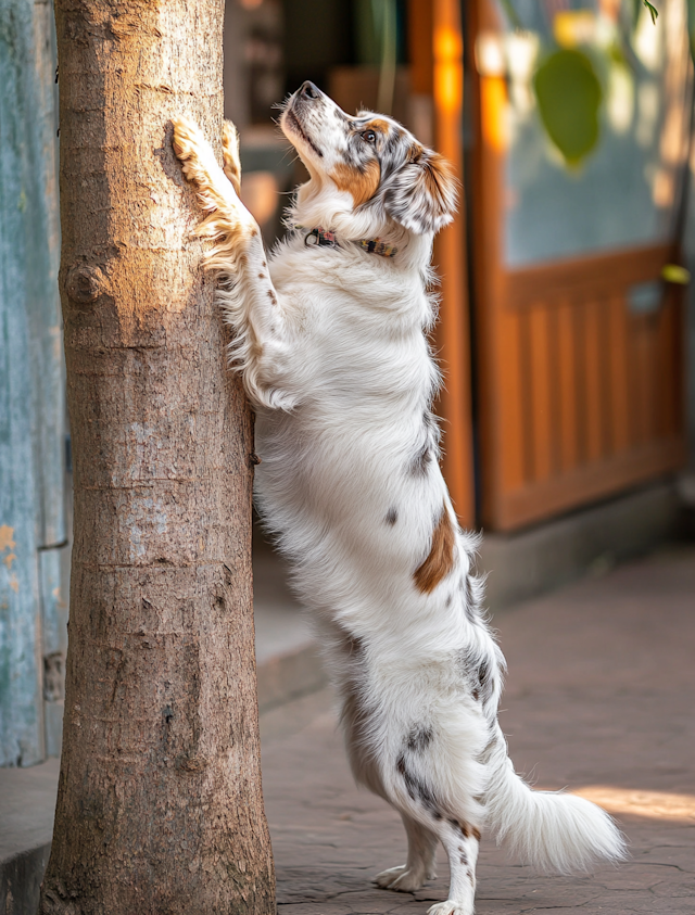 Curious Australian Shepherd