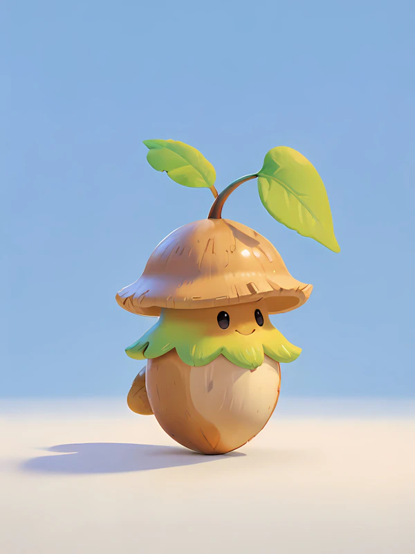 Whimsical Acorn Character