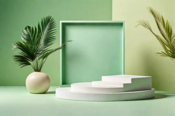 Minimalist Composition with Green Hues