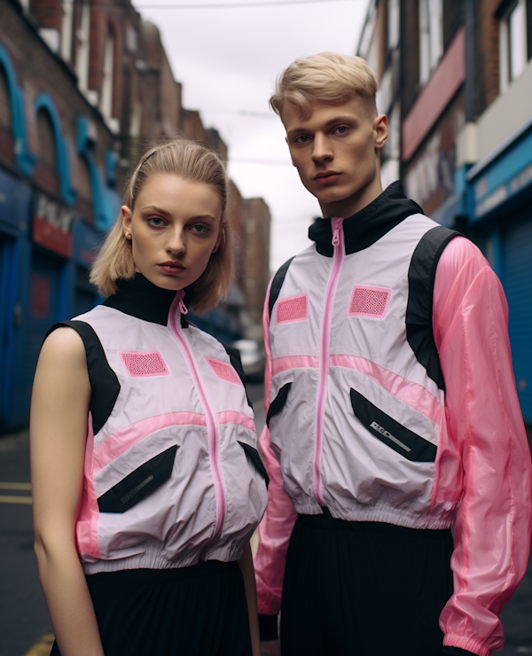 Urban Fashion Duo in Coordinated Athletic Attire