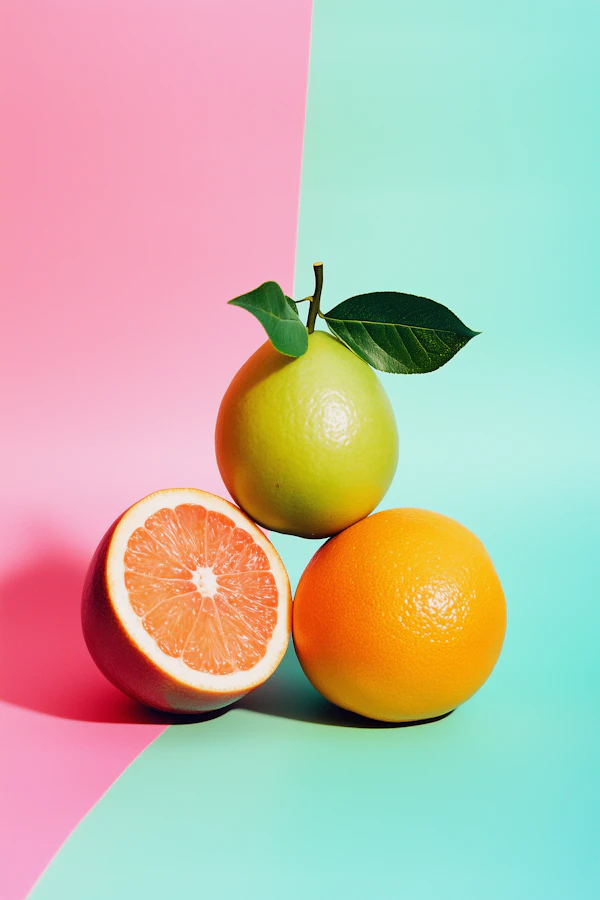 Citrus Fruits on Vibrant Background