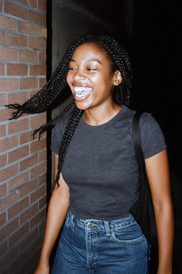 Joyful Woman at Night