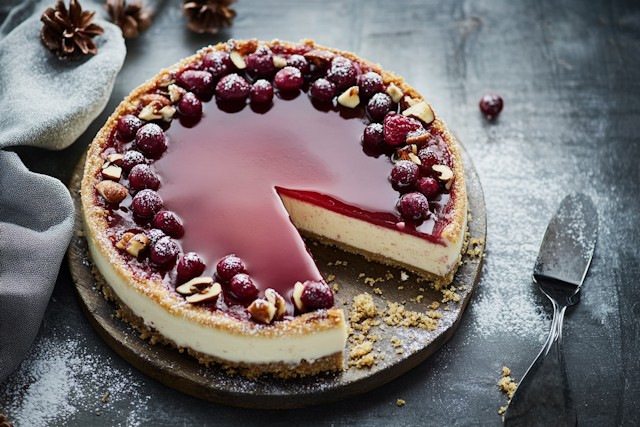 Elegant Cheesecake with Berry Glaze