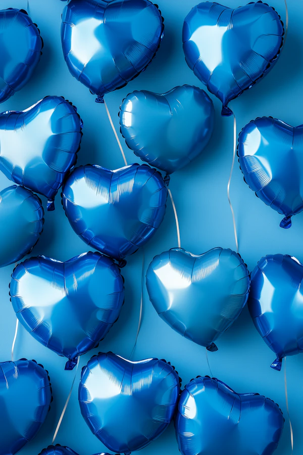 Blue Heart Balloons