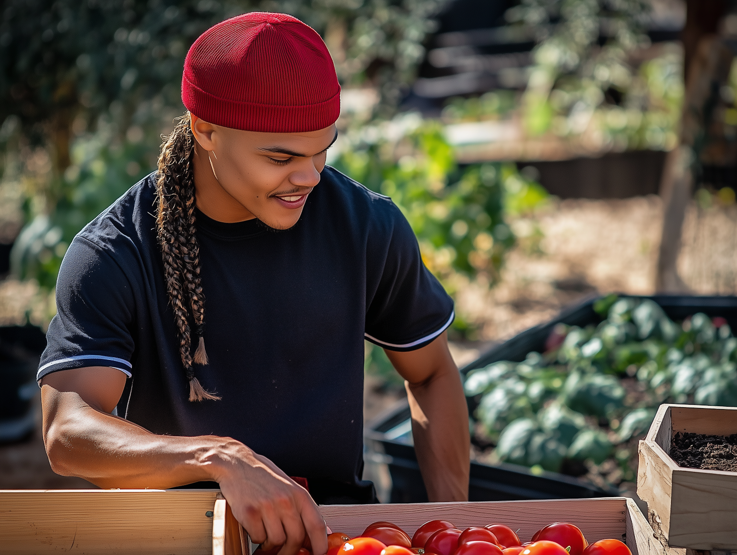 Young Man Handling Fresh Produce