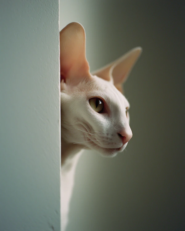 Curious White Cat