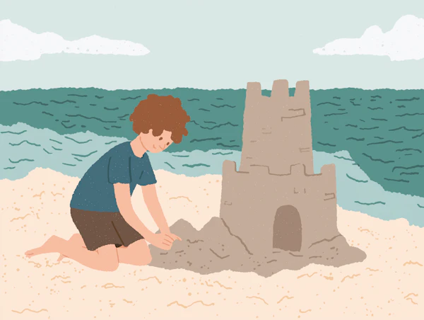 Beach Sandcastle Scene