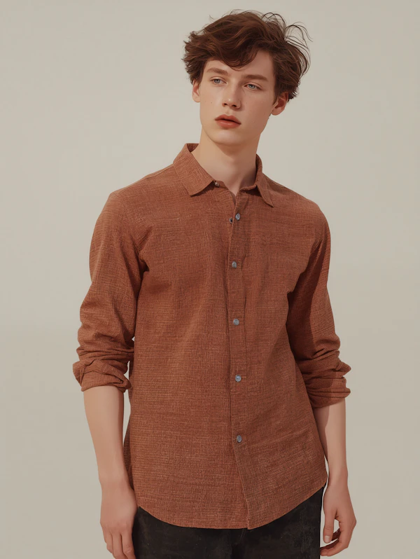 Man in Textured Shirt