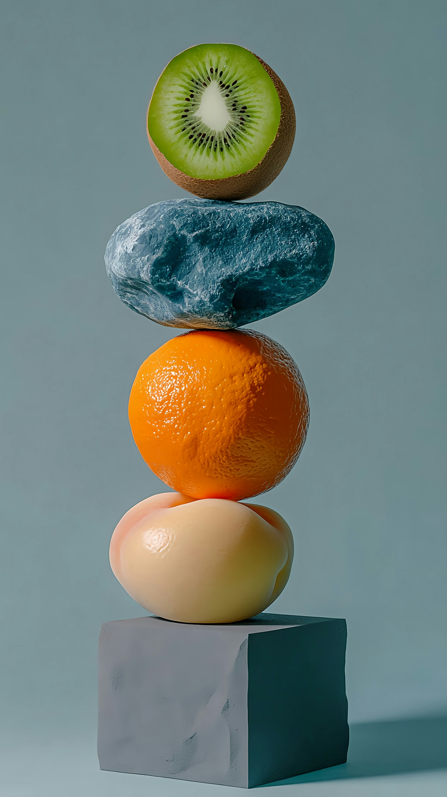 Stacked Fruits and Objects