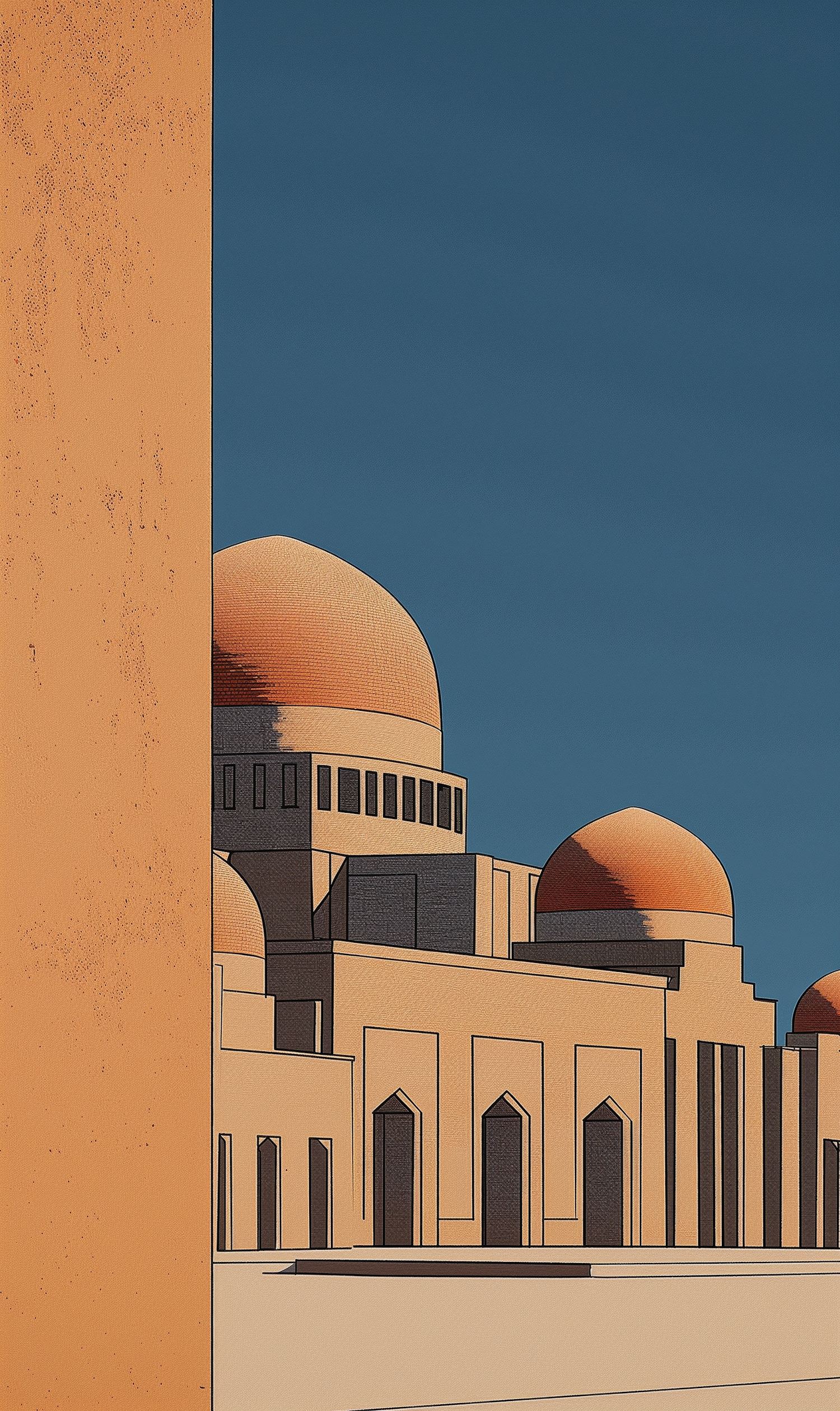 Serene Middle-Eastern Architecture Art