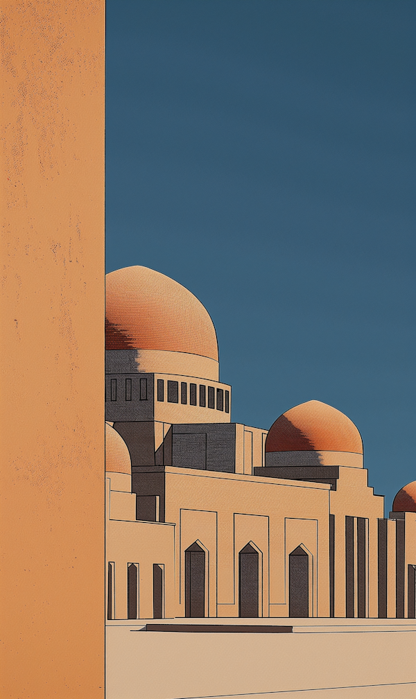 Serene Middle-Eastern Architecture Art