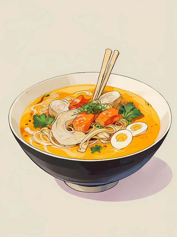 Illustrated Bowl of Ramen