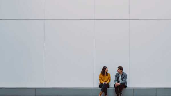 Contemporary Serenity: Two Friends in Conversation