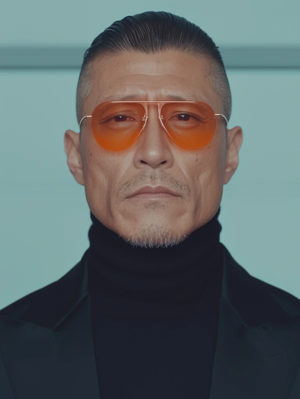 Stylish Man with Orange Sunglasses