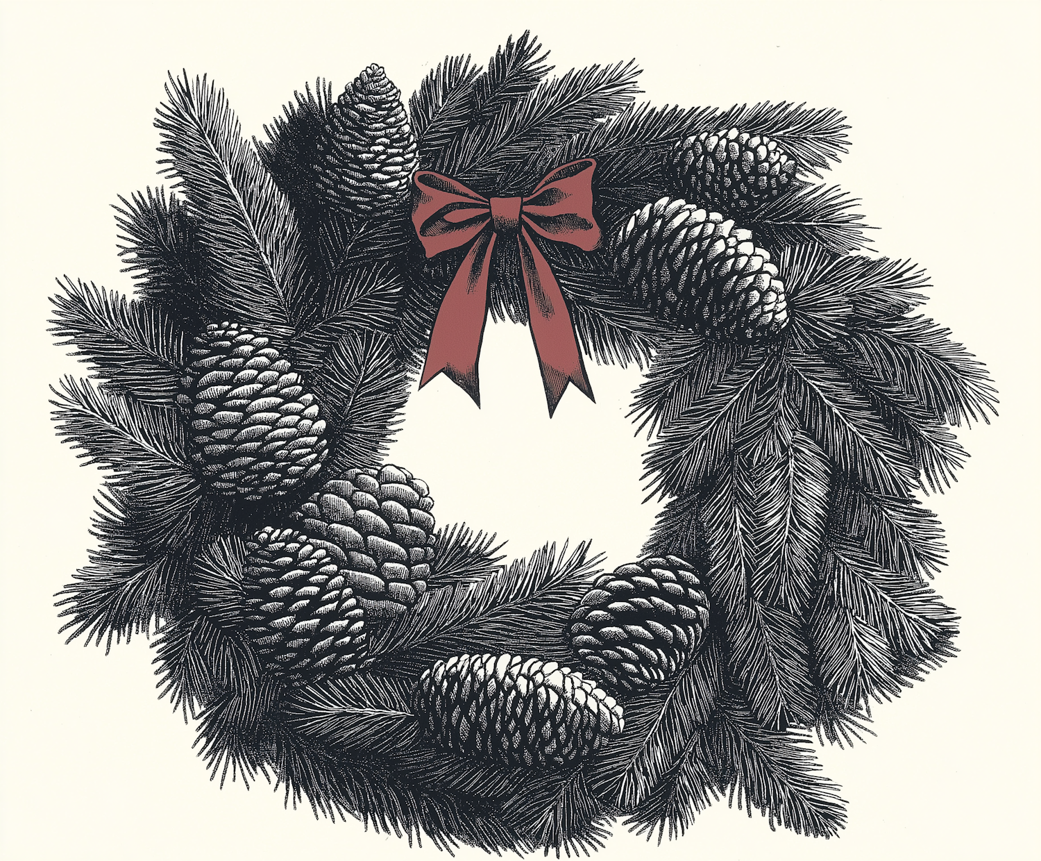 Holiday Wreath Illustration