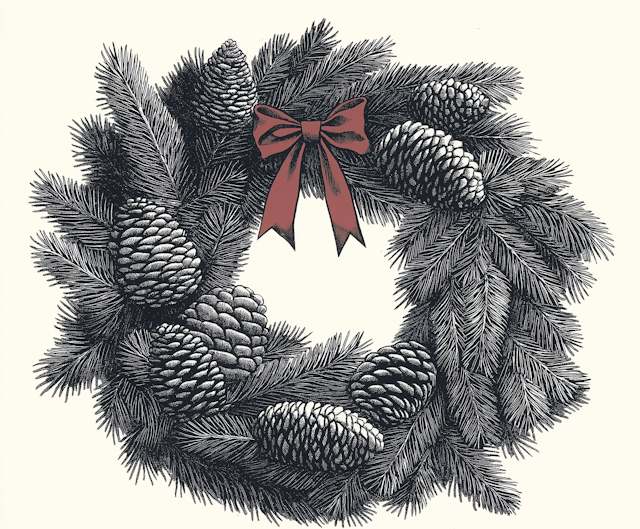 Holiday Wreath Illustration