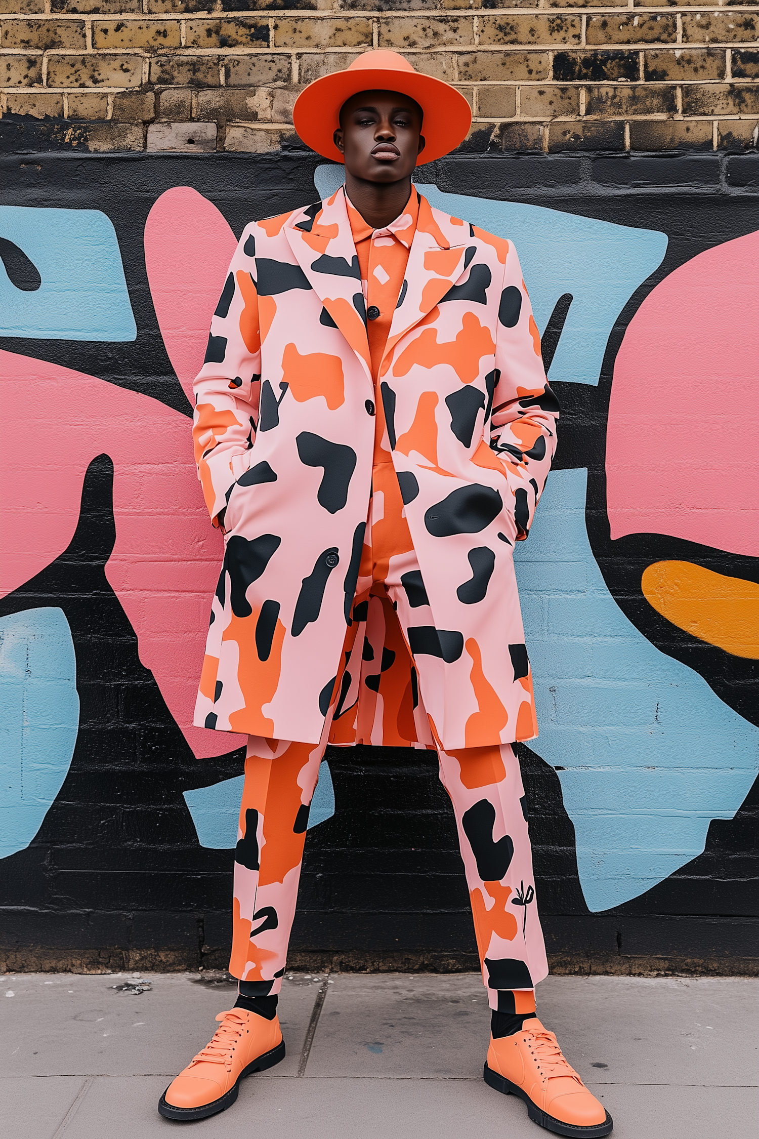 Stylish Man Graffiti Wall