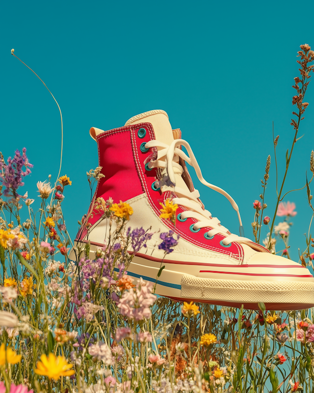 Vibrant Sneakers in Wildflowers