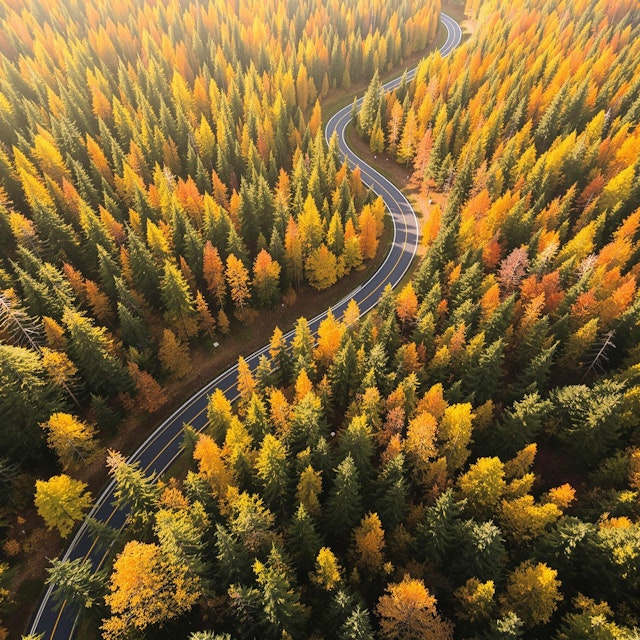 Autumn Forest Road
